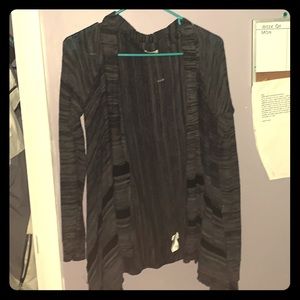 Black striped cardigan